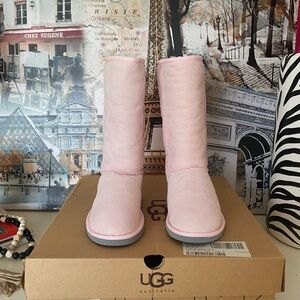 ‼️SOLD‼️ UGG Classic Tall Women's 6 Baby Pink Boots Leather Upper Sheepskin